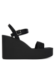 Calvin Klein Sandaalid Wedge 70 Sndl Webbing Lth HW0HW02882 Must