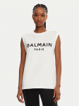 Balmain Top CF1ED001BB02 Valge Relaxed Fit