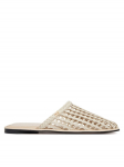 Tommy Hilfiger Pl&auml;tud Hilfiger Leather Mix Flat Mule FW0FW09280 Kreemjas