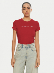 Tommy Jeans T-s&auml;rk Linear DW0DW18398 Punane Slim Fit