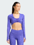 adidas Tehniline s&auml;rk Primelift Workout Snake Twist Reversible Long Sleeve T-Shirt KT4022 Lilla Slim Fit