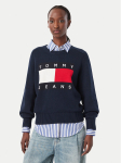 Tommy Jeans Kampsun Flag DW0DW23450 Tumesinine Regular Fit