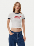 Tommy Jeans T-s&auml;rk Script Ringer DW0DW20631 Ekr&uuml;&uuml;v&auml;rv Slim Fit XL