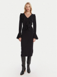 Luisa Spagnoli Kootud kleit Malimba 100110 Must Slim Fit
