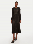 TWINSET Kootud kleit 242TP3050 Must Regular Fit