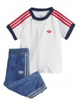 adidas Komplekti kuuluvad t-s&auml;rk ja p&uuml;ksid Denim JC7863 Sinine Regular Fit