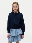 Tommy Hilfiger Kardigan Pointelle KG0KG09503 Tumesinine Relaxed Fit