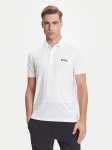 BOSS Polo s&auml;rk Check 50545692 Valge Slim Fit