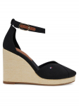 Tommy Hilfiger Poolsaapad Flag High Wedge Espad Closed Toe FW0FW08494 Must