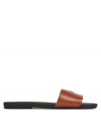 Calvin Klein Jeans Pl&auml;tud Flat Sandal Slide Mg YW0YW01697 Pruun