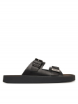 Calvin Klein Pl&auml;tud Ergon Double Bar Sandal Lth HM0HM02097 Must