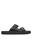 Calvin Klein Pl&auml;tud Ergon Double Bar Sandal Lth HM0HM02097 Must