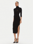 Elisabetta Franchi Kootud kleit AM-23B-56E2-V390 Must Slim Fit