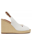 Tommy Hilfiger Espadrillid Flag High Wedge Espad Slingback FW0FW08597 Valge