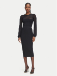 Elisabetta Franchi Kootud kleit AM-53B-67E2-V460 Must Slim Fit