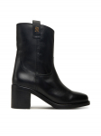 Tommy Hilfiger Saapad Riding Lthr Mid Boot Block Heel FW0FW08776 Must