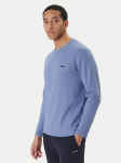 BOSS Pikkade varrukatega T-s&auml;rk Waffle 50535870 Sinine Regular Fit