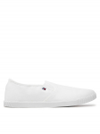 Tommy Hilfiger Tenniskingad Canvas Slip-On Sneaker FW0FW07806 Valge
