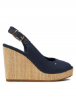 Tommy Hilfiger Sandaalid Iconic Elena Sling Back Wedge FW0FW04789 Tumesinine