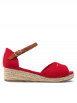 Tommy Hilfiger Espadrillid Rope Wedge Sandal T3A7-32185-0048 S Punane