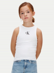 Calvin Klein Jeans Top LVCKSJB10G Valge Slim Fit