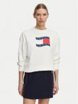Tommy Jeans Pluus Wavy Flag DW0DW22742 Valge Boxy Fit