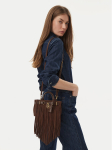 Tommy Hilfiger K&auml;ekott American Icon Micro Tote Fringes AW0AW19217 Tumepruun