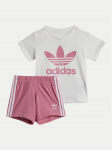 adidas Komplekti kuuluvad t-s&auml;rk ja &scaron;ortsid JE0523 Roosa Regular Fit