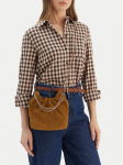 Tory Burch K&auml;ekott Fleming Suede Mini Hobo Bag 166066 Pruun