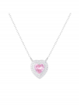 ICED STUFF Kaelakee Love Heart Pink Valge kuld