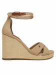 Tommy Hilfiger Sandaalid Flag High Wedge Espad Crisscross FW0FW08661 Beež 40