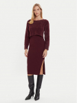 Morgan Kootud kleit 242-RMONA Bordoopunane Slim Fit