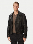 HUGO Nahkjope 50564071 Must Regular Fit