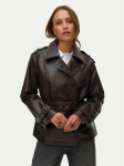 Vero Moda Tehisnahast jope Gabby 10348783 Tumepruun Regular Fit