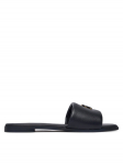 Tommy Hilfiger Pl&auml;tud Th Logo Hardware Leather Mule FW0FW09292 Tumesinine