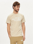 The North Face T-s&auml;rk Woodcut Dome NF0A87NX Beež Regular Fit