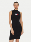 Tommy Jeans Kootud kleit Center Flag DW0DW18607 Must Slim Fit