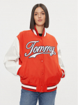 Tommy Jeans Bomber-jakk Letterman DW0DW17233 Punane Relaxed Fit S