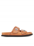 Tory Burch Pl&auml;tud T Lock Sport Slide 166905 Pruun