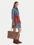 Calvin Klein K&auml;ekott Emblem Aop Embossed Suede Tote LV04F3334G Beež