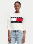 Tommy Jeans Kampsun Flag DW0DW22930 Valge Regular Fit