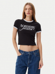 Tommy Jeans T-s&auml;rk Script Ringer DW0DW20631 Must Slim Fit XXS