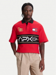 Tommy Hilfiger Polo s&auml;rk F1 Movie Race Day MW0MW41393 Punane Relaxed Fit