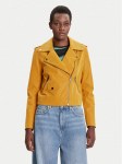 Desigual Tehisnahast jope Must 25WWEW69 Kollane Regular Fit M