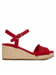 Tommy Hilfiger Sandaalid Mid Woven Wedge Espad Fringe FW0FW09470 Punane