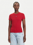 Tommy Jeans T-s&auml;rk Linear DW0DW21422 Punane Slim Fit XXS