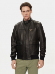 Aeronautica Militare Nahkjope 241PN5040PL147 Must Regular Fit