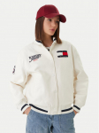 Tommy Jeans Bomber-jakk DW0DW22585 Valge Relaxed Fit