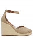 Tommy Hilfiger Poolsaapad Flag High Wedge Espad Closed Toe FW0FW08494 Beež