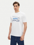 BOSS T-s&auml;rk Logo Space 50539186 Valge Regular Fit